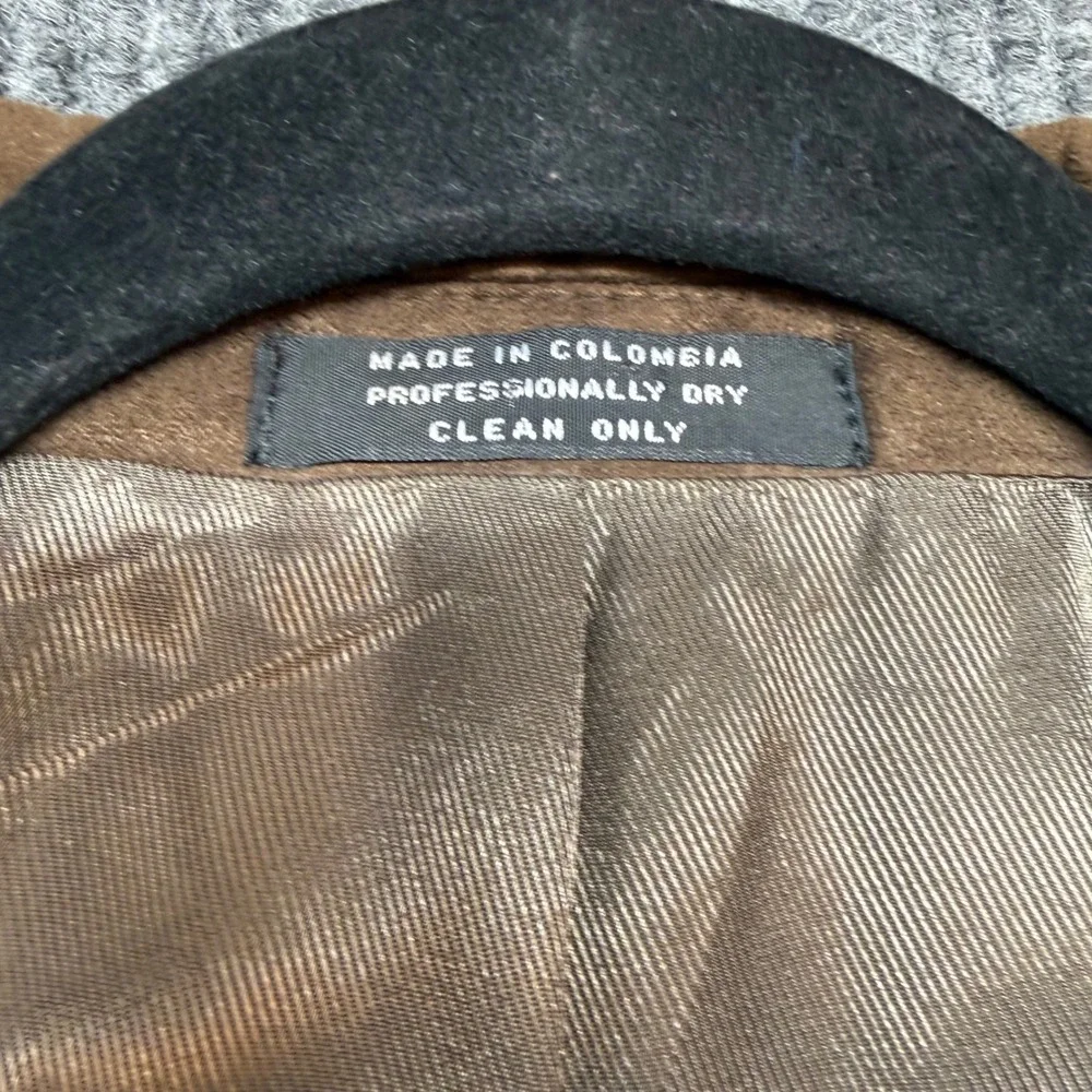 Andrew Fezza‎ Faux Suede Sport Coat Blazer Mens 48L Brown Three Button Jacket